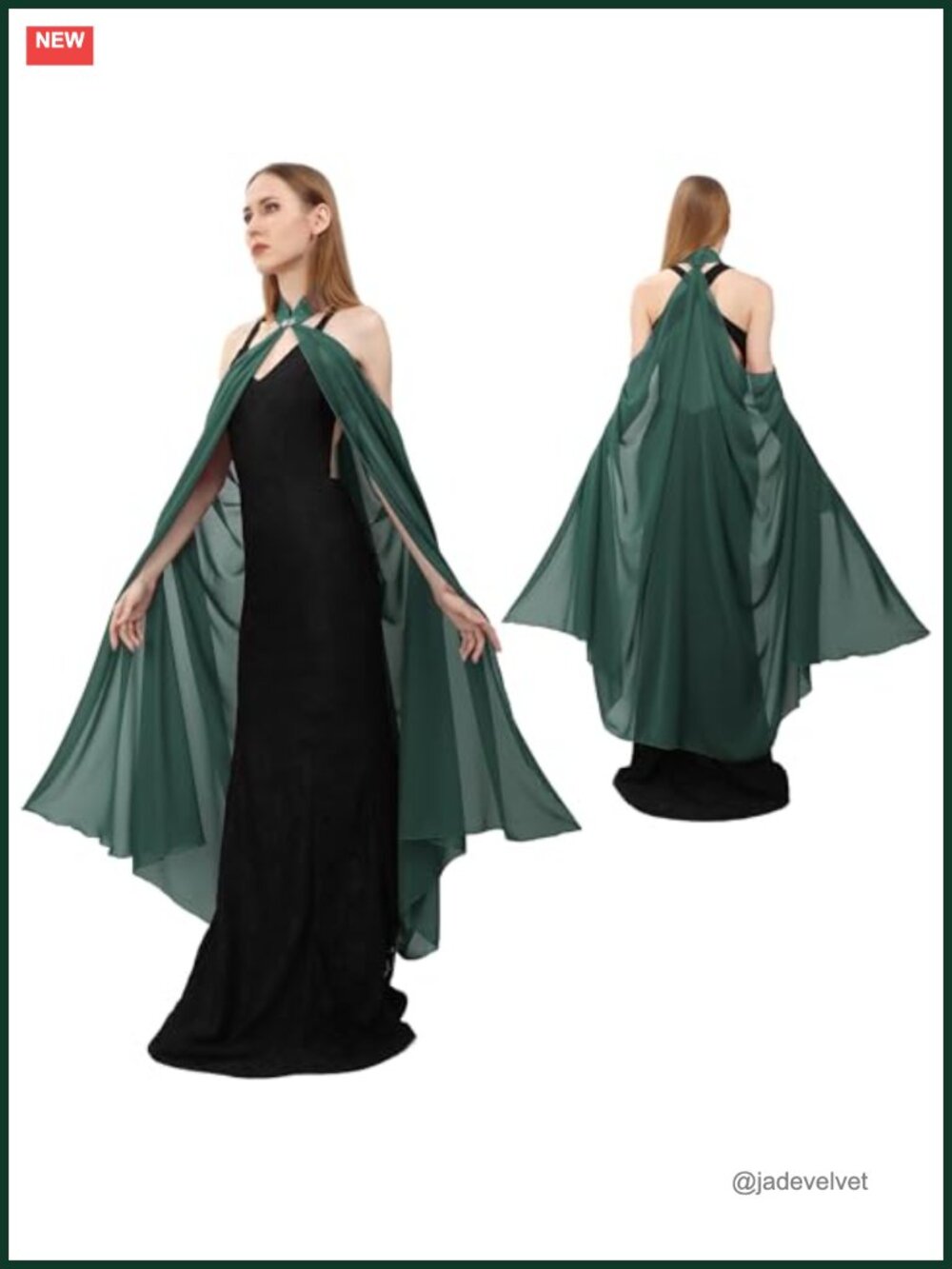 Chiffon Shawls Cape Women Tulle Cloak Evening Dress Wedding Halter Capelet